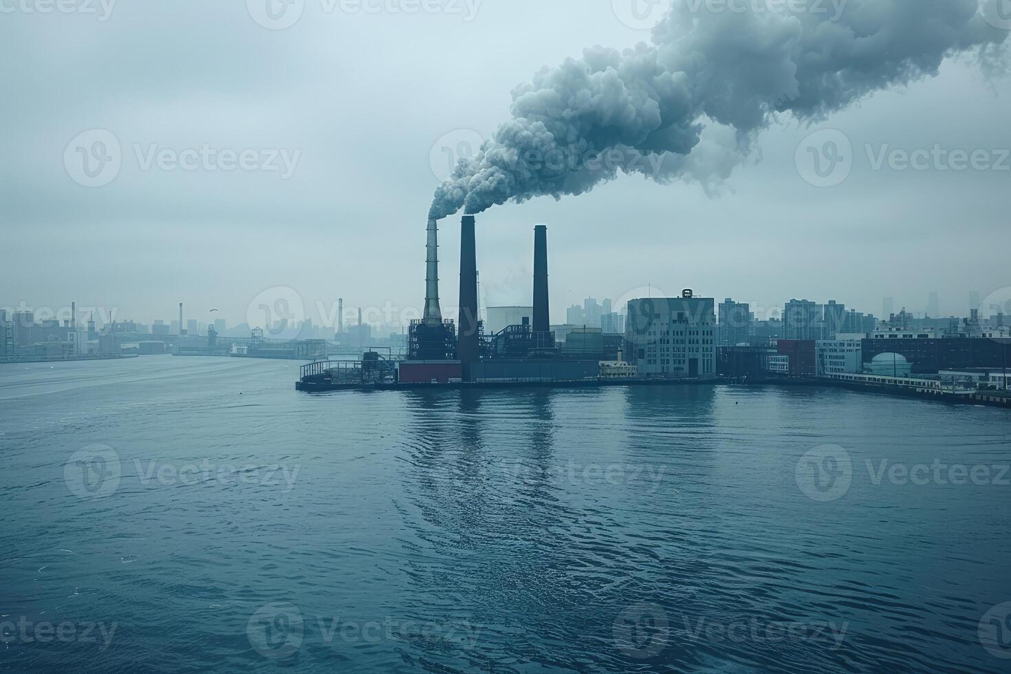 ai gegenereerd lucht verontreiniging van industrieën werkwijze professioneel fotografie foto