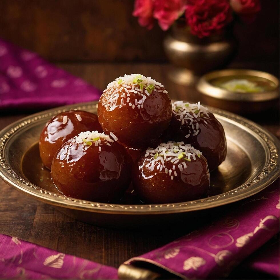 ai gegenereerd gulab jamun foto