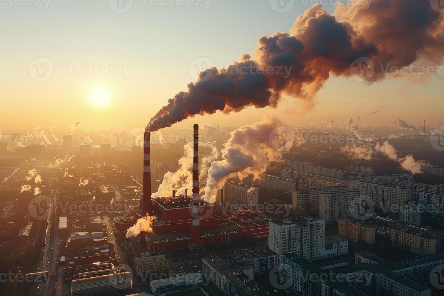 ai gegenereerd lucht verontreiniging van industrieën werkwijze professioneel fotografie foto