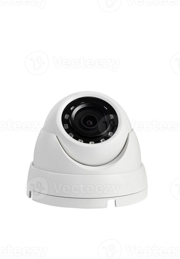 toezicht camera's, cctv camera's geïsoleerd Aan wit achtergrond dichtbij omhoog. huis veiligheid systeem concept foto