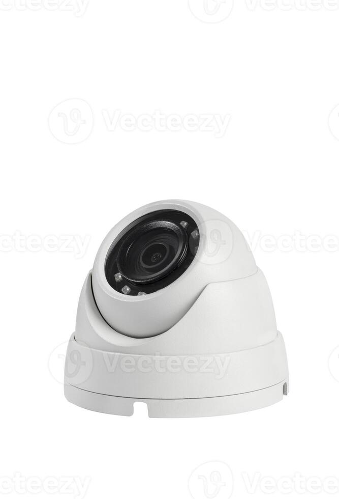 toezicht camera's, cctv camera's geïsoleerd Aan wit achtergrond dichtbij omhoog. huis veiligheid systeem concept foto