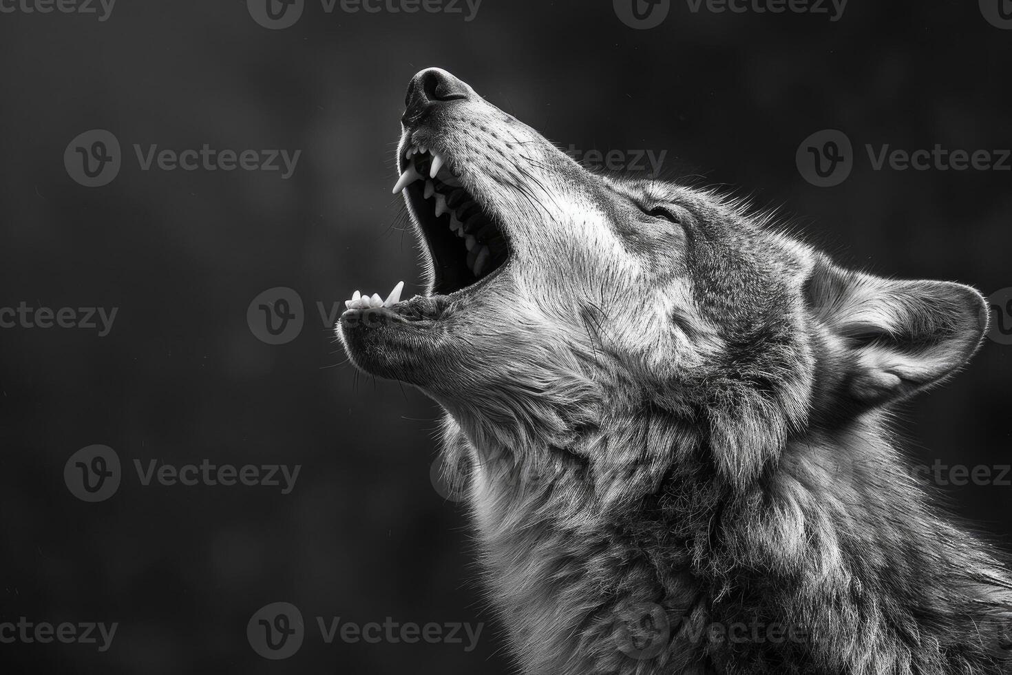 ai gegenereerd wolf gehuil in natuur foto