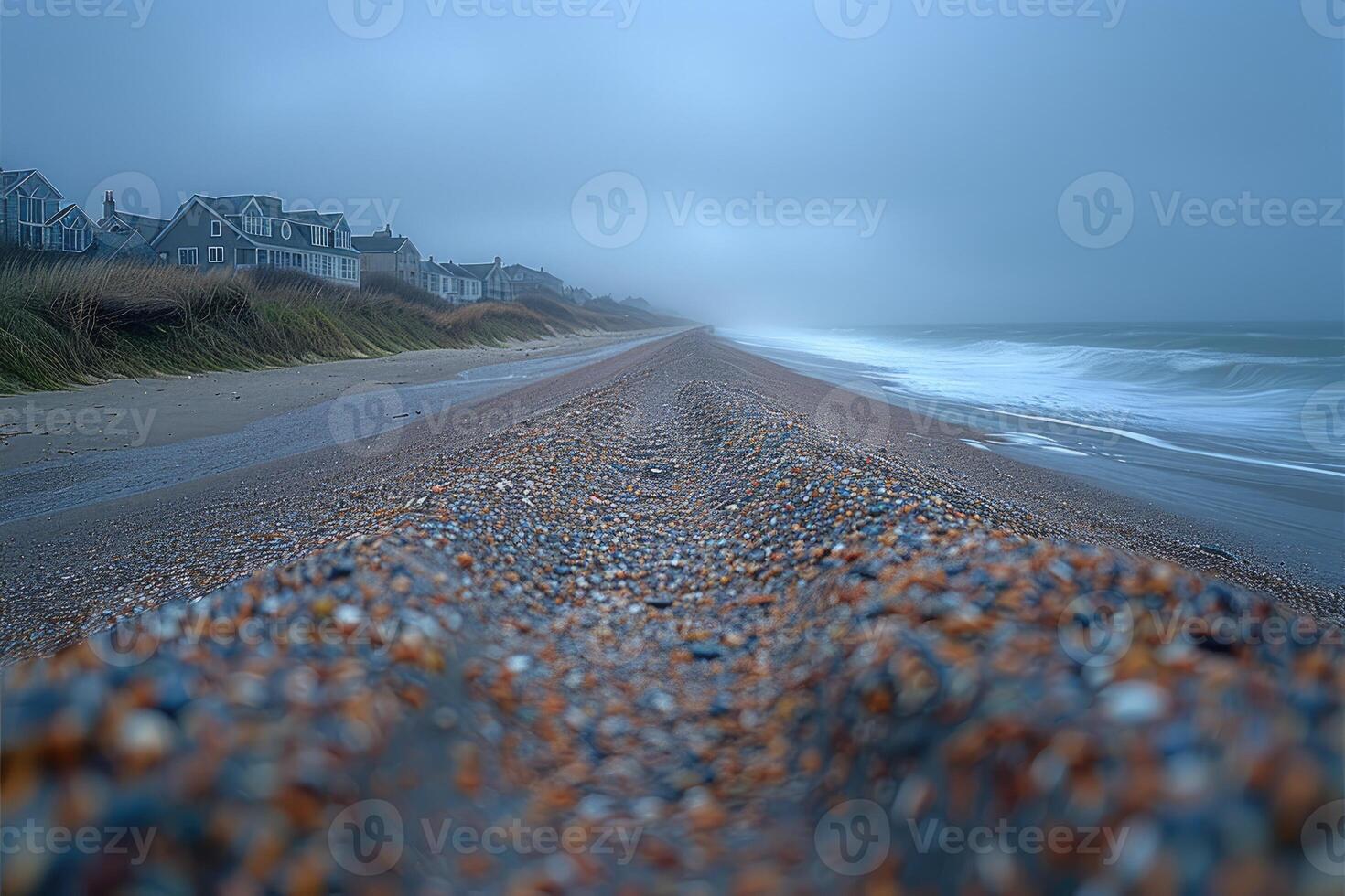 ai gegenereerd strand zand met oceaan landschap professioneel fotografie foto