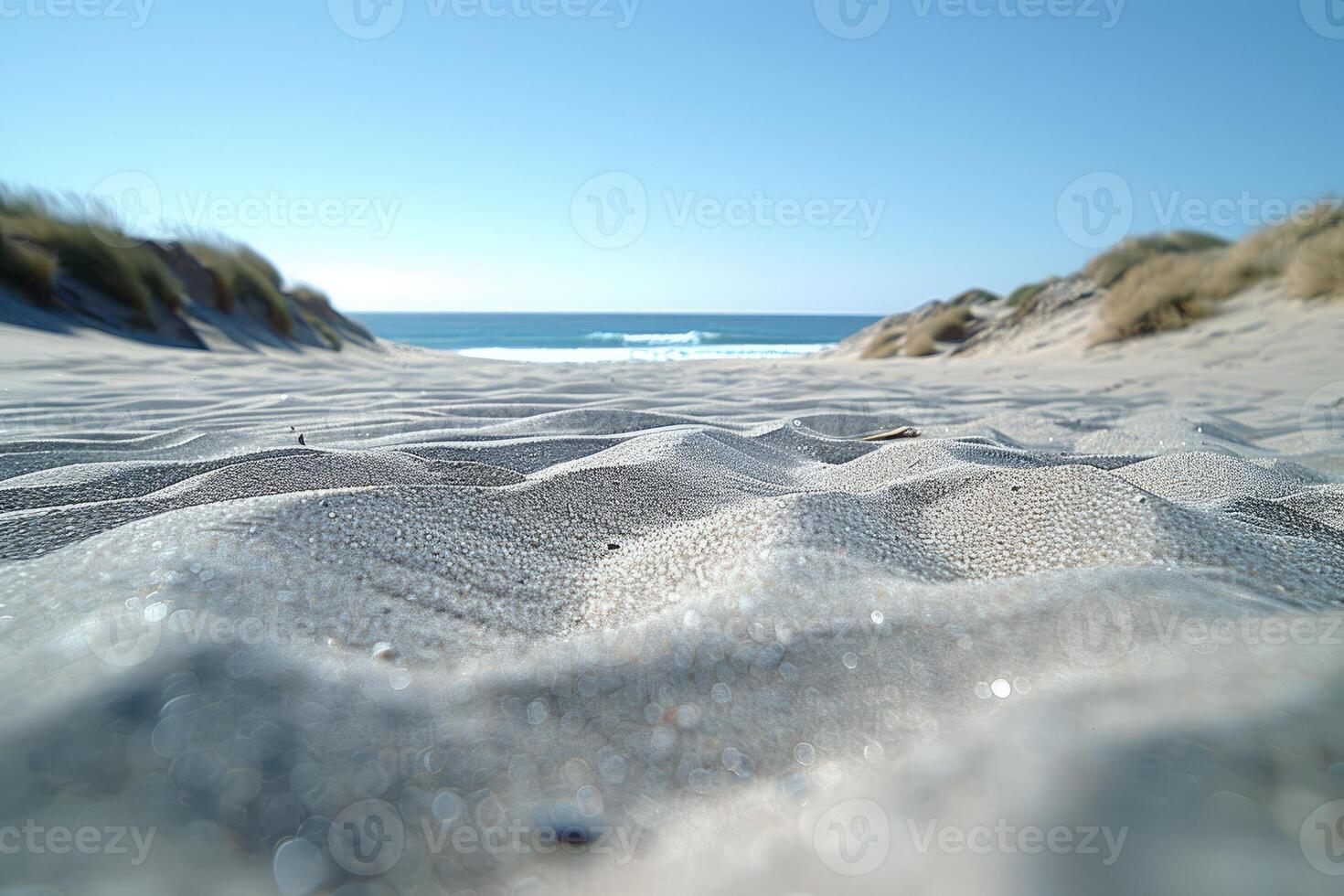 ai gegenereerd strand zand met oceaan landschap professioneel fotografie foto