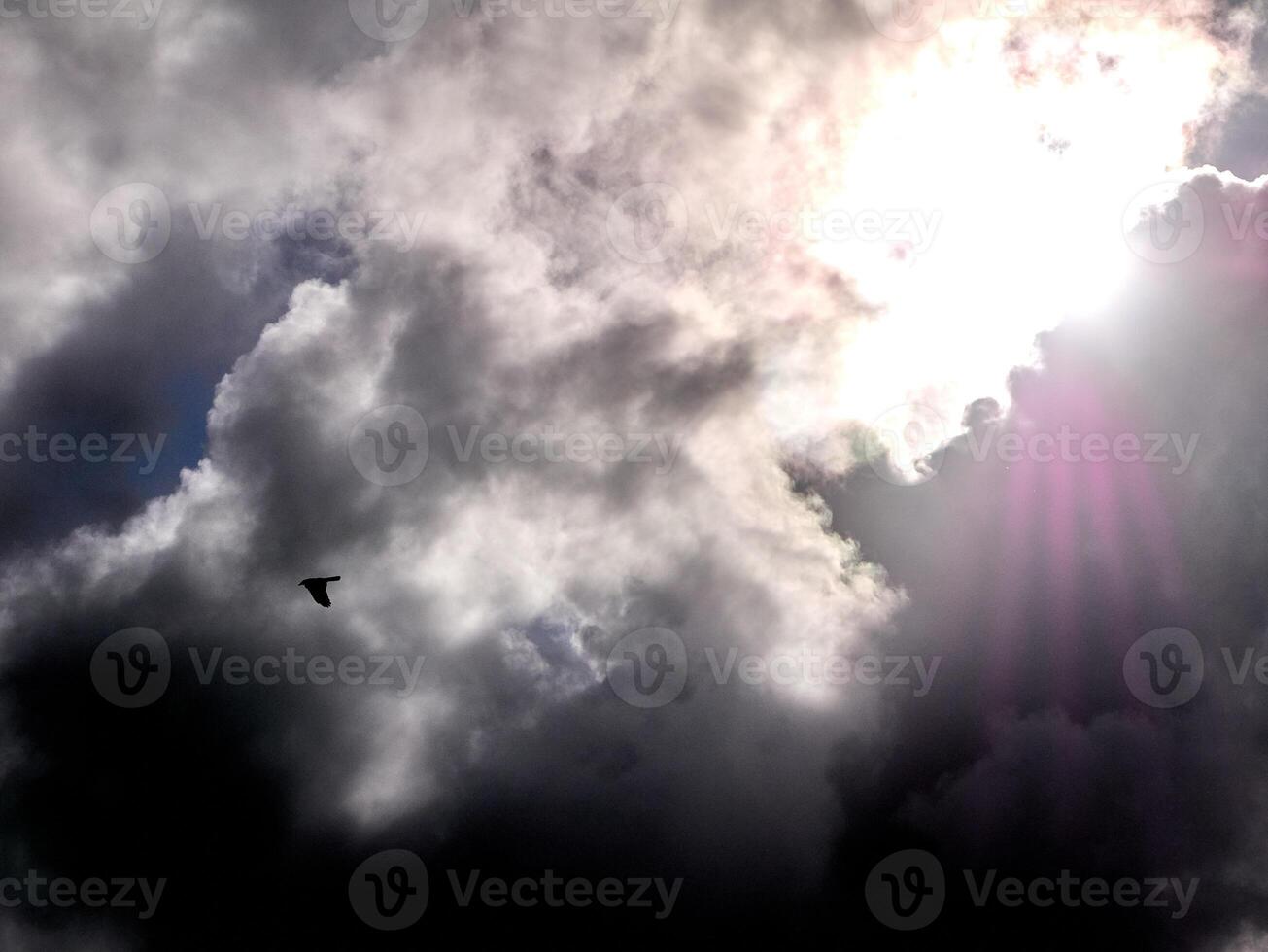 wit pluizig wolken in de diep blauw lucht. hemel achtergrond foto