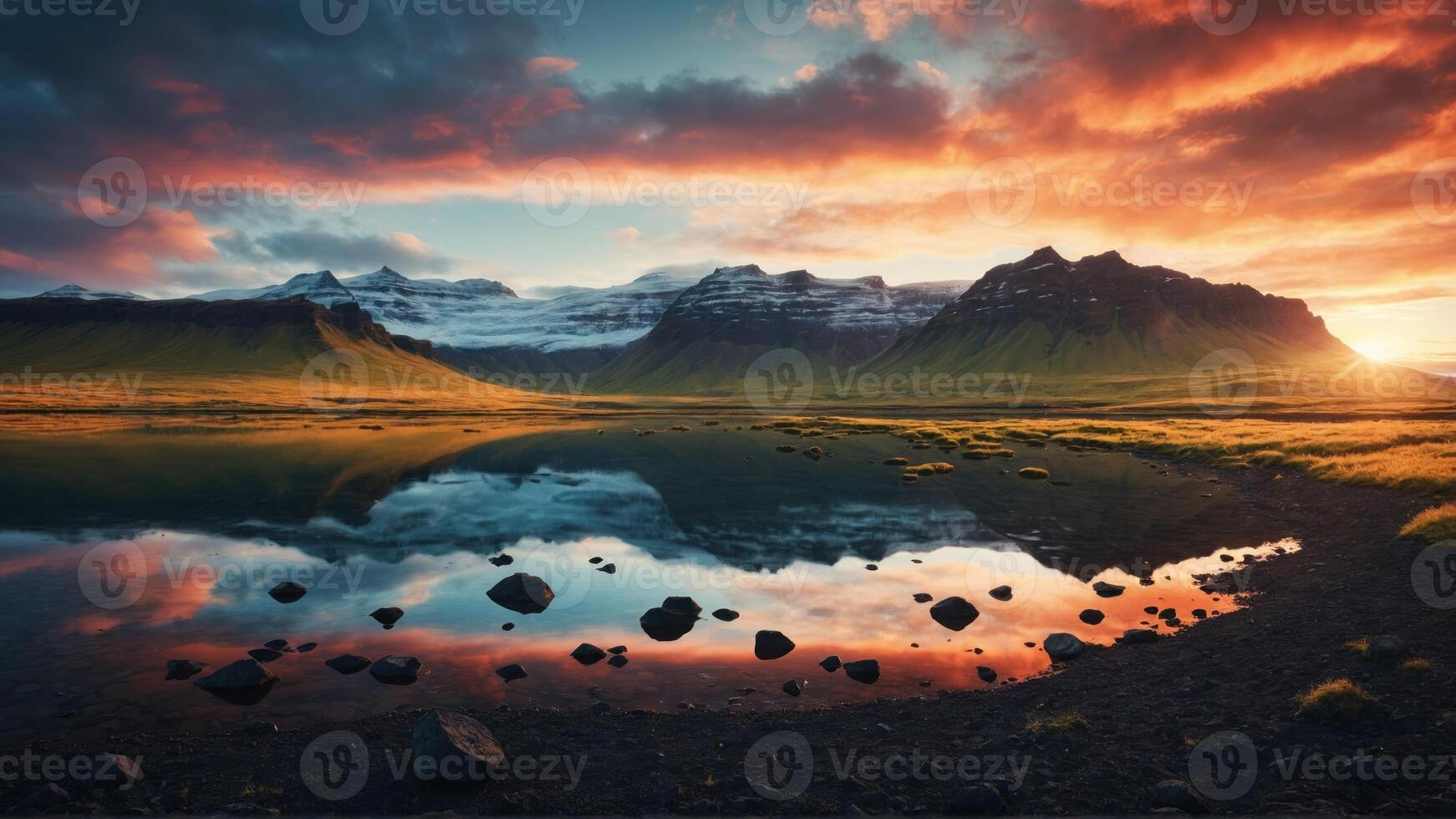 ai gegenereerd adembenemend keer bekeken van IJsland foto