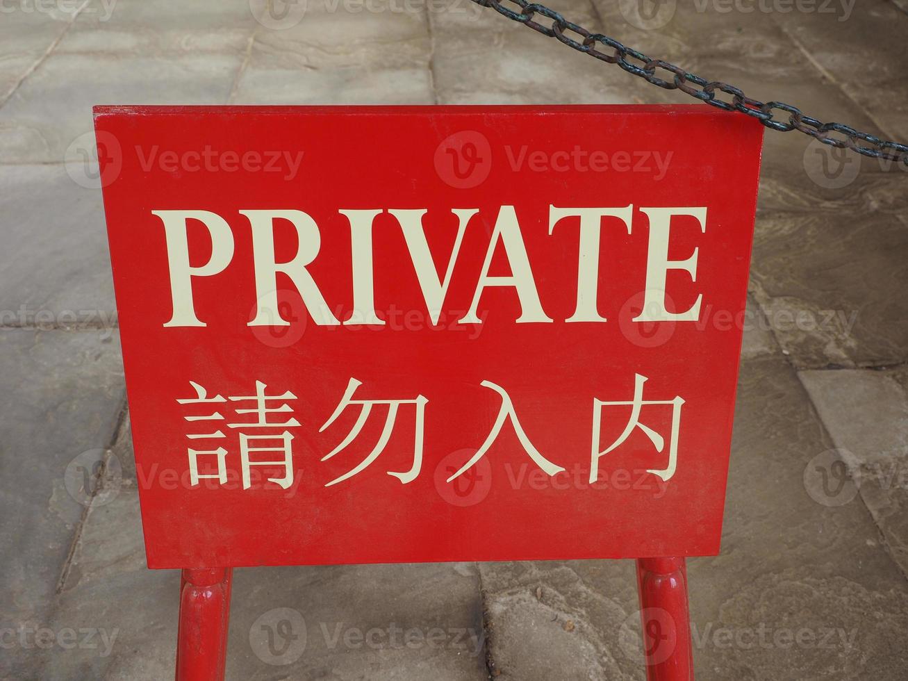 privéteken in het Engels en Chinees foto