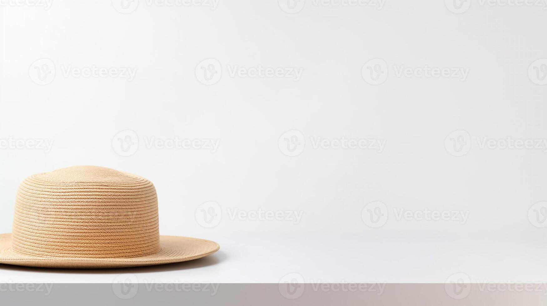 ai gegenereerd foto van natuurlijk rietje hoed geïsoleerd Aan wit achtergrond. ai gegenereerd