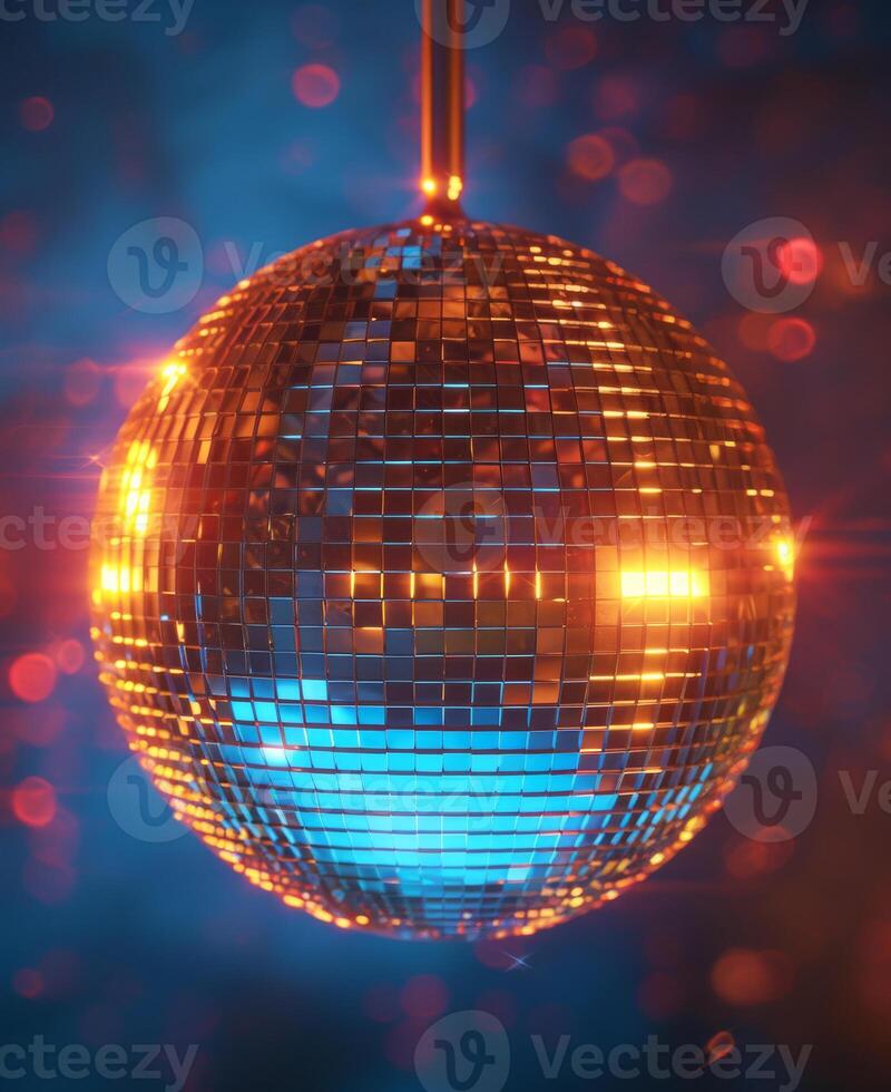 ai gegenereerd een spiegel bal voor disco dansen Aan bokeh achtergrond foto