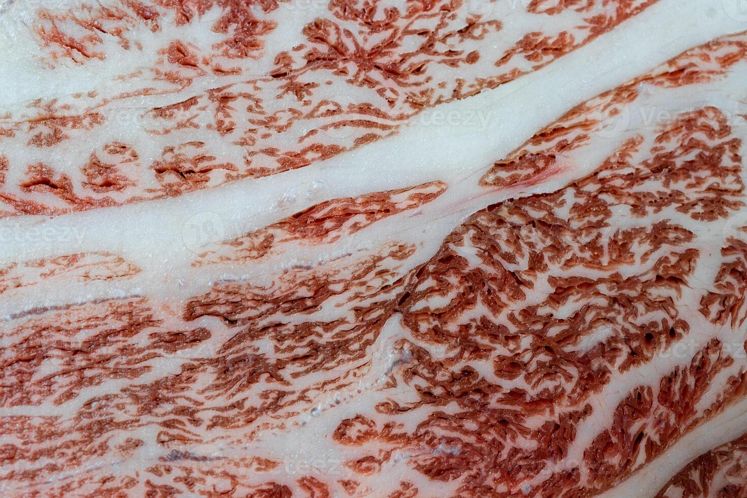 detailopname van a5 Japans wagyu steak snee. foto