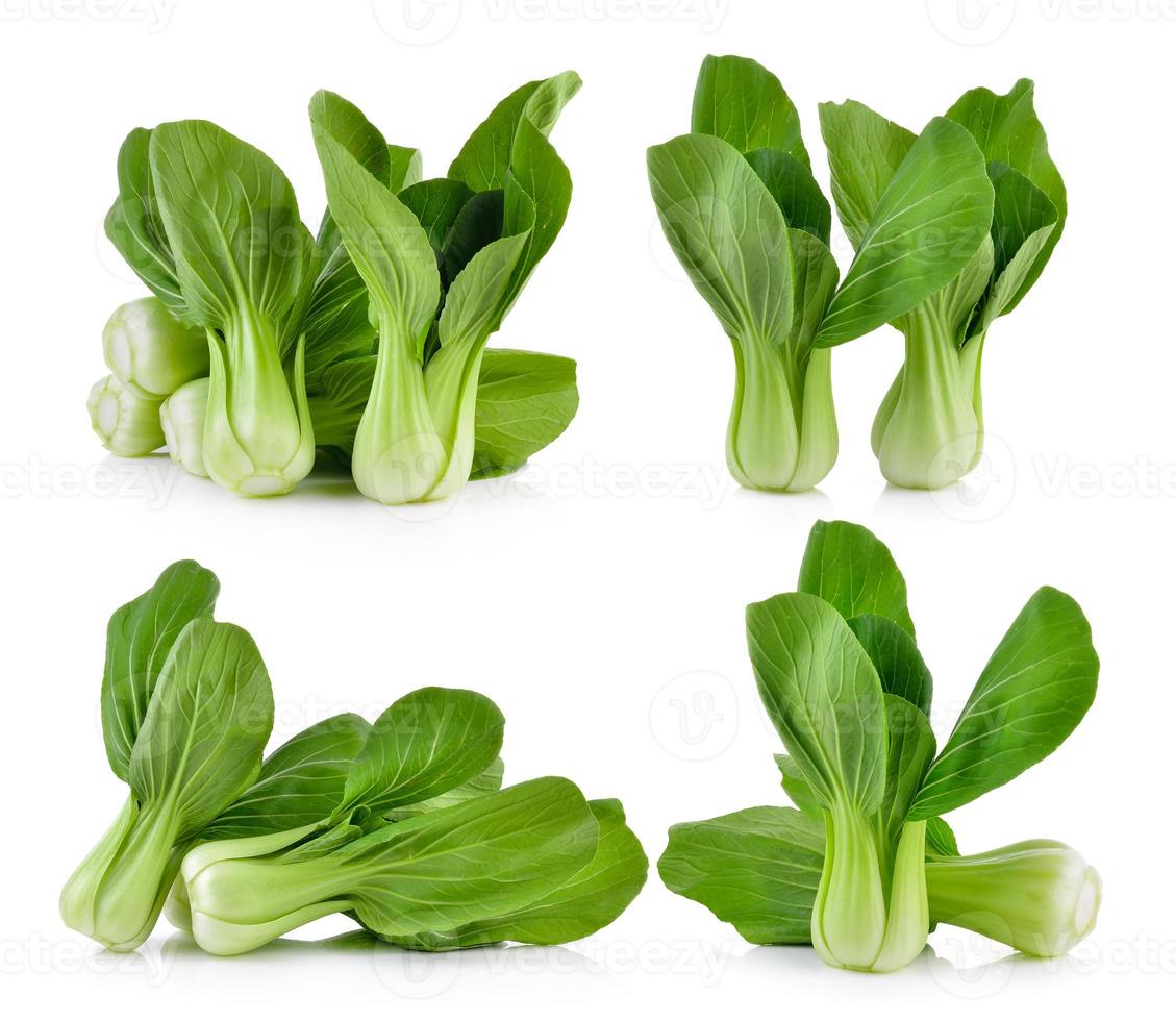 paksoi groente op witte achtergrond foto