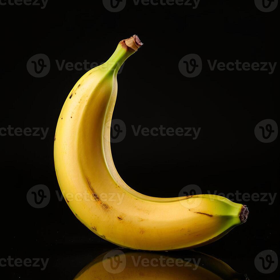 ai gegenereerd banaan met Doorzichtig wit achtergrond foto