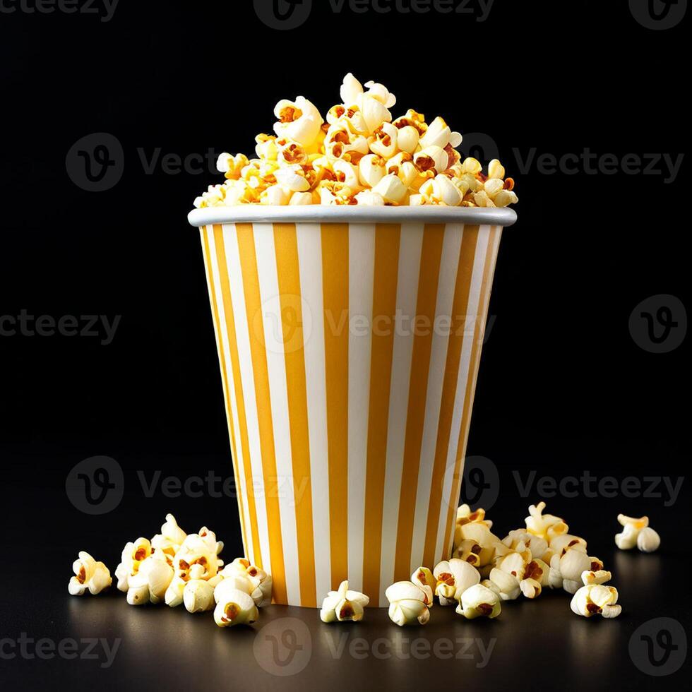 ai gegenereerd papier kop vers popcorn Aan wit achtergrond foto