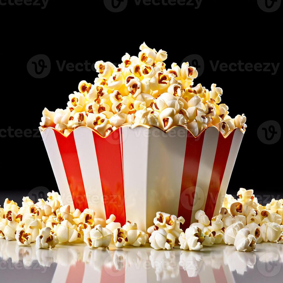 ai gegenereerd papier kop vers popcorn Aan wit achtergrond foto