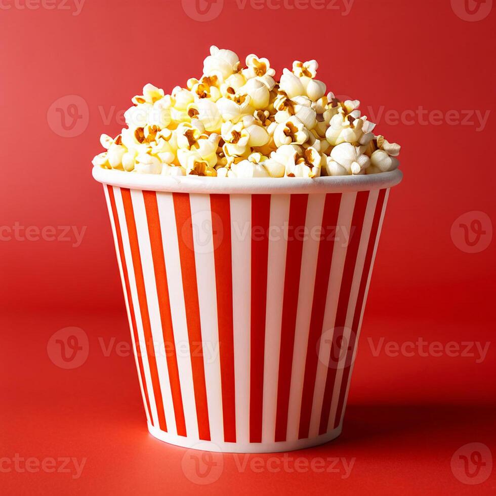 ai gegenereerd papier kop vers popcorn Aan wit achtergrond foto