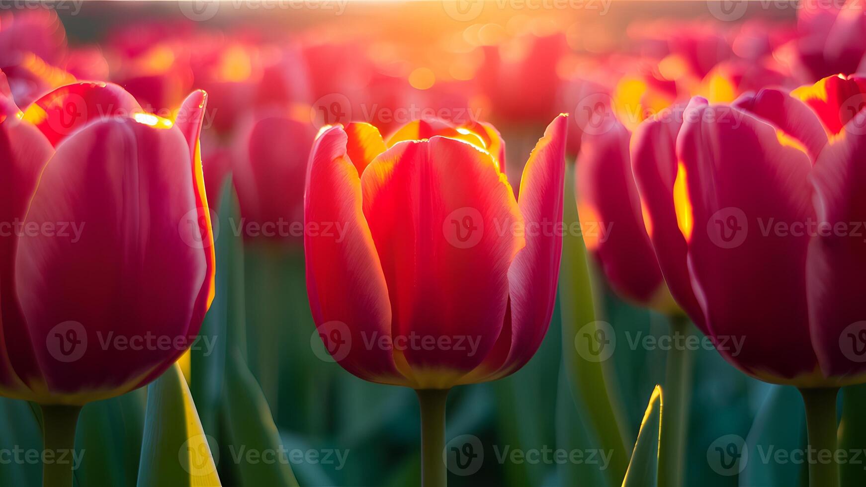 ai gegenereerd zacht licht verhelderend dichtbij omhoog rood tulp bloem, mobiel scherm foto