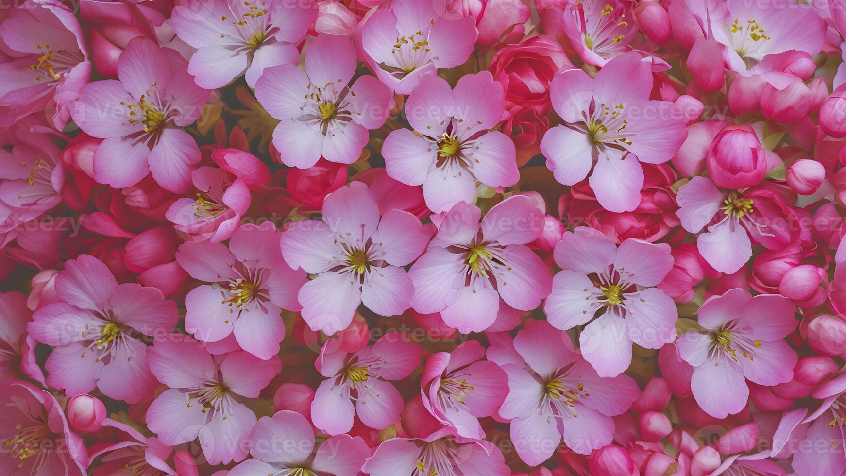 ai gegenereerd mooi roze bloesem bloemen creëren abstract en verbijsterend achtergrond foto