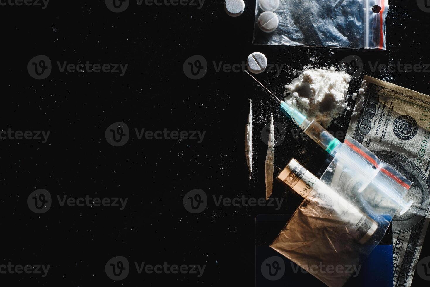 spuit, drug gebruik en verboden stoffen. foto