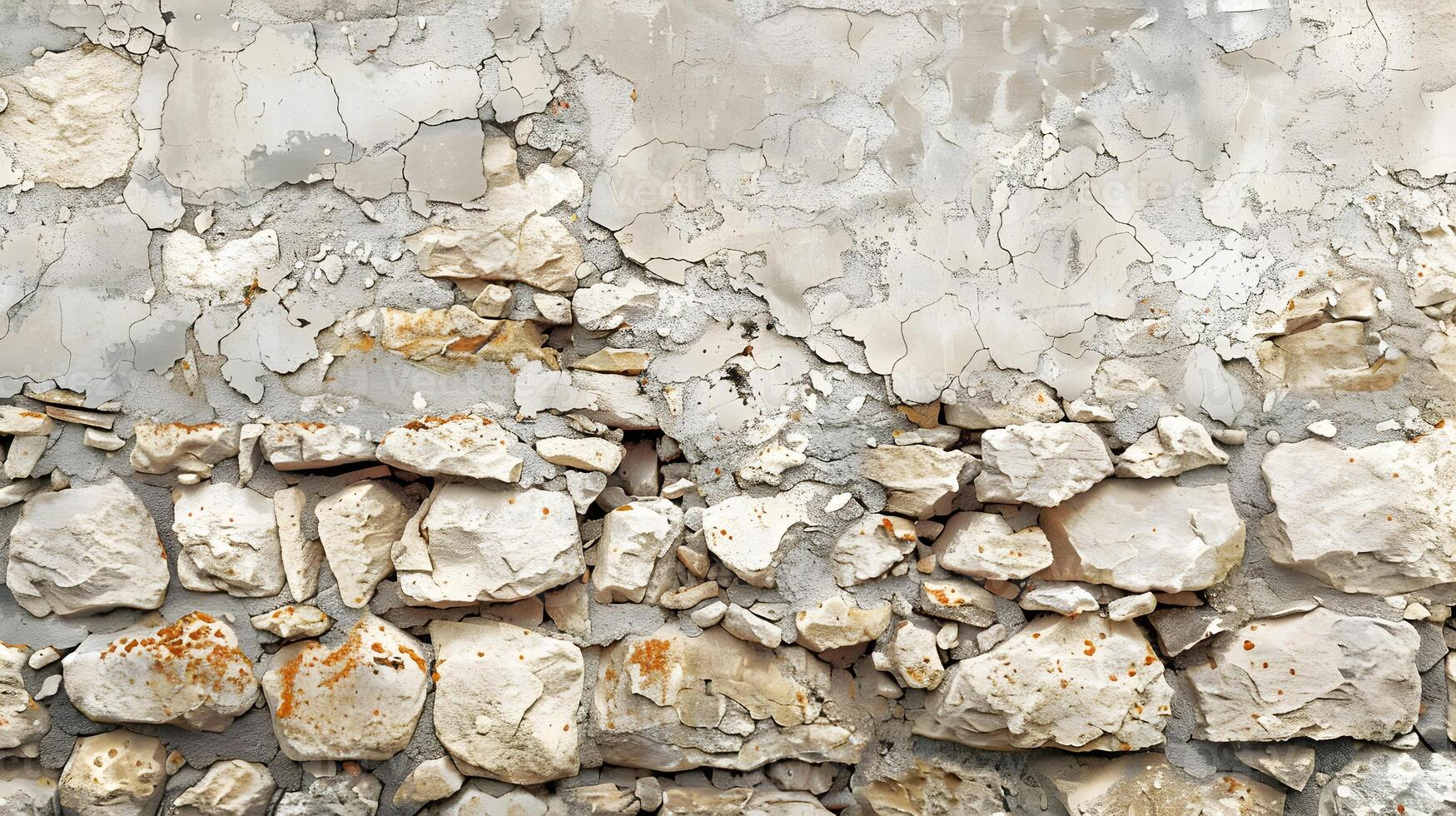 ai gegenereerd wit gebarsten oud verf Aan steen muur textuur. hoog kwaliteit. ai generatief foto