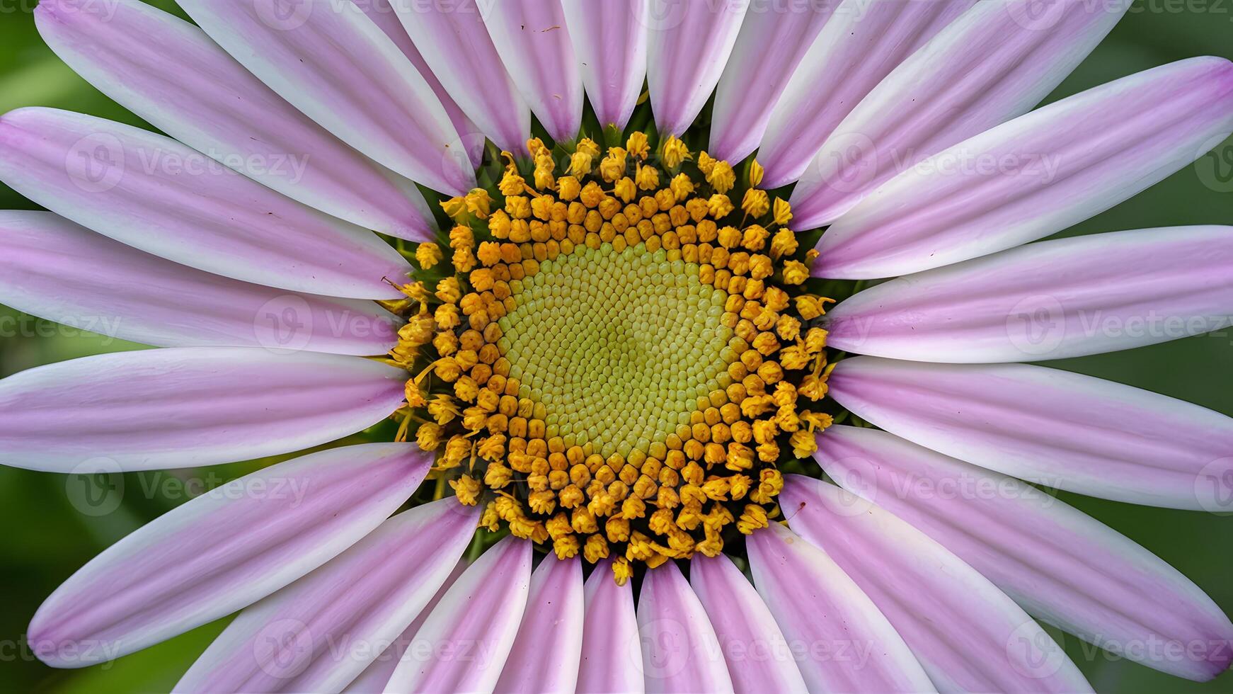 ai gegenereerd abstract achtergrond structuur van paars madeliefje bloem centrum, helmknoppen foto