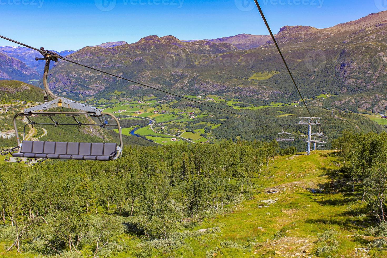 skilift panorama noorwegen, hemsedal skicentrum in hemsedalis, viken. foto