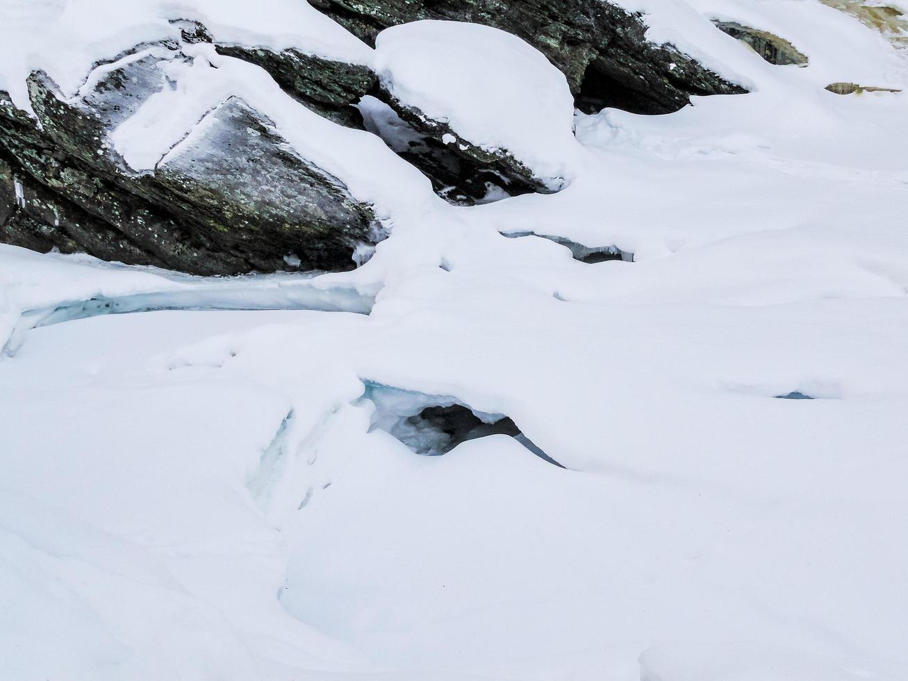 de mooiste bevroren waterval rjukandefossen winterlandschap, hemsedal, noorwegen. foto