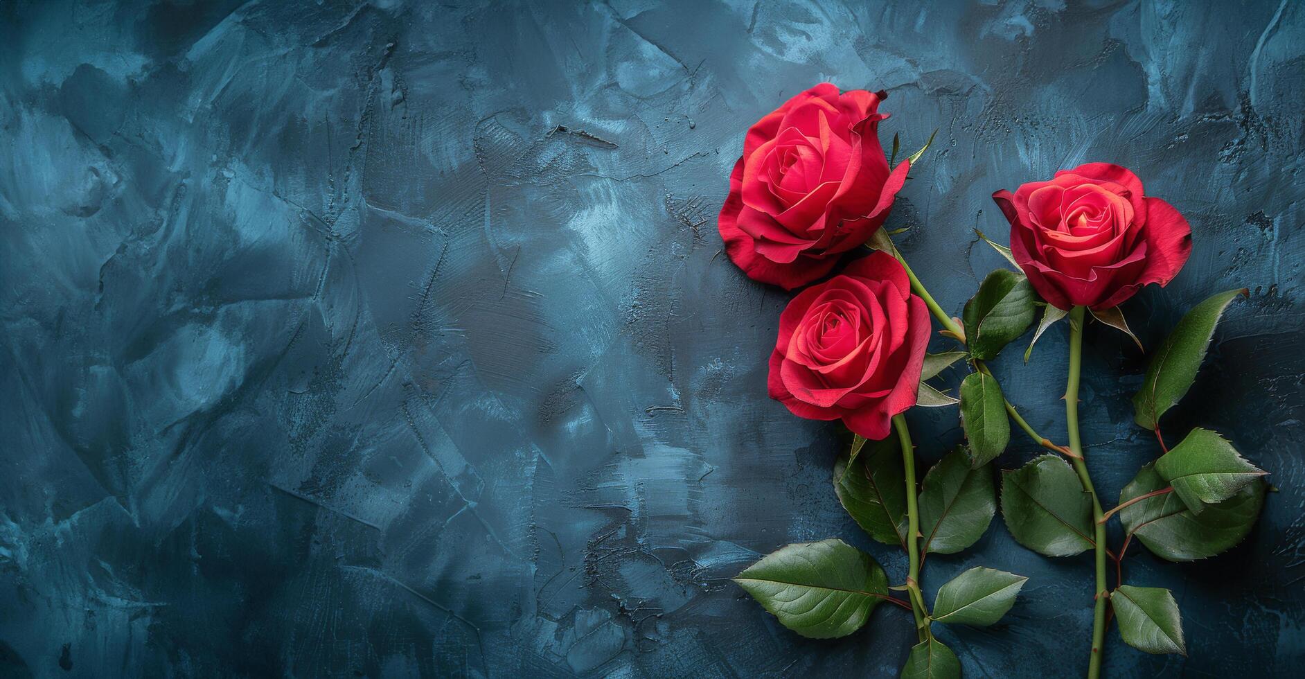 ai gegenereerd groep van rood rozen met groen bladeren foto