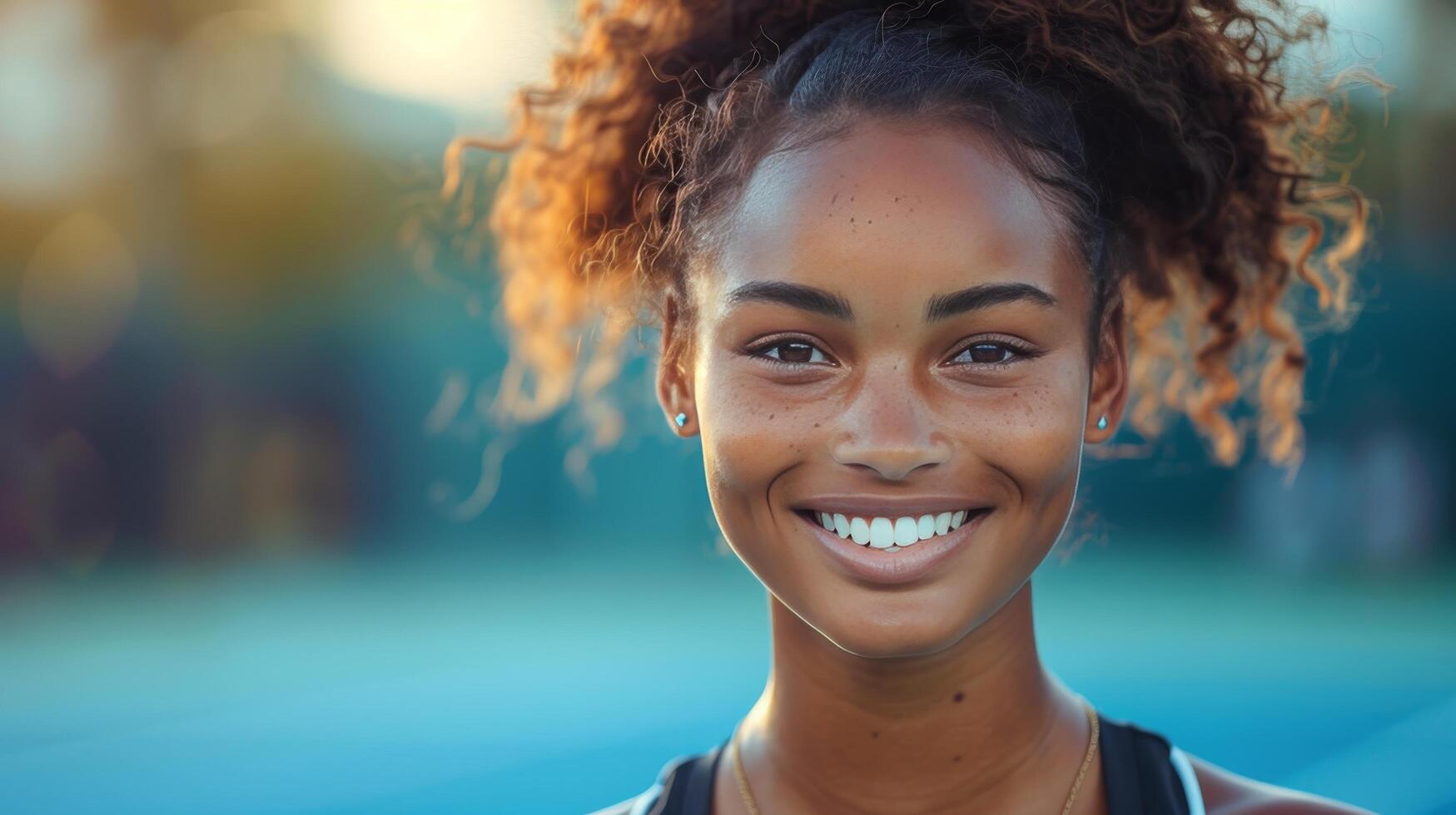 ai gegenereerd glimlachen vrouw portret foto