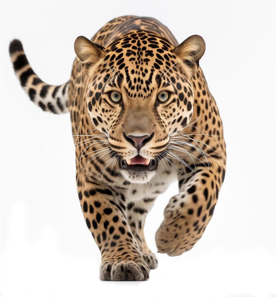 ai gegenereerd jaguar panthera onca geïsoleerd Aan wit achtergrond.generatief ai foto