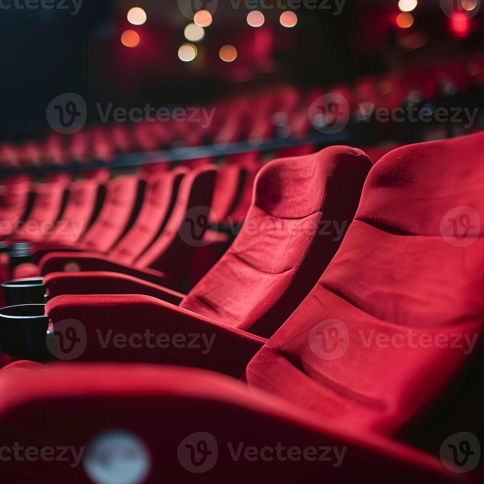 ai gegenereerd leeg theater stoelen foto