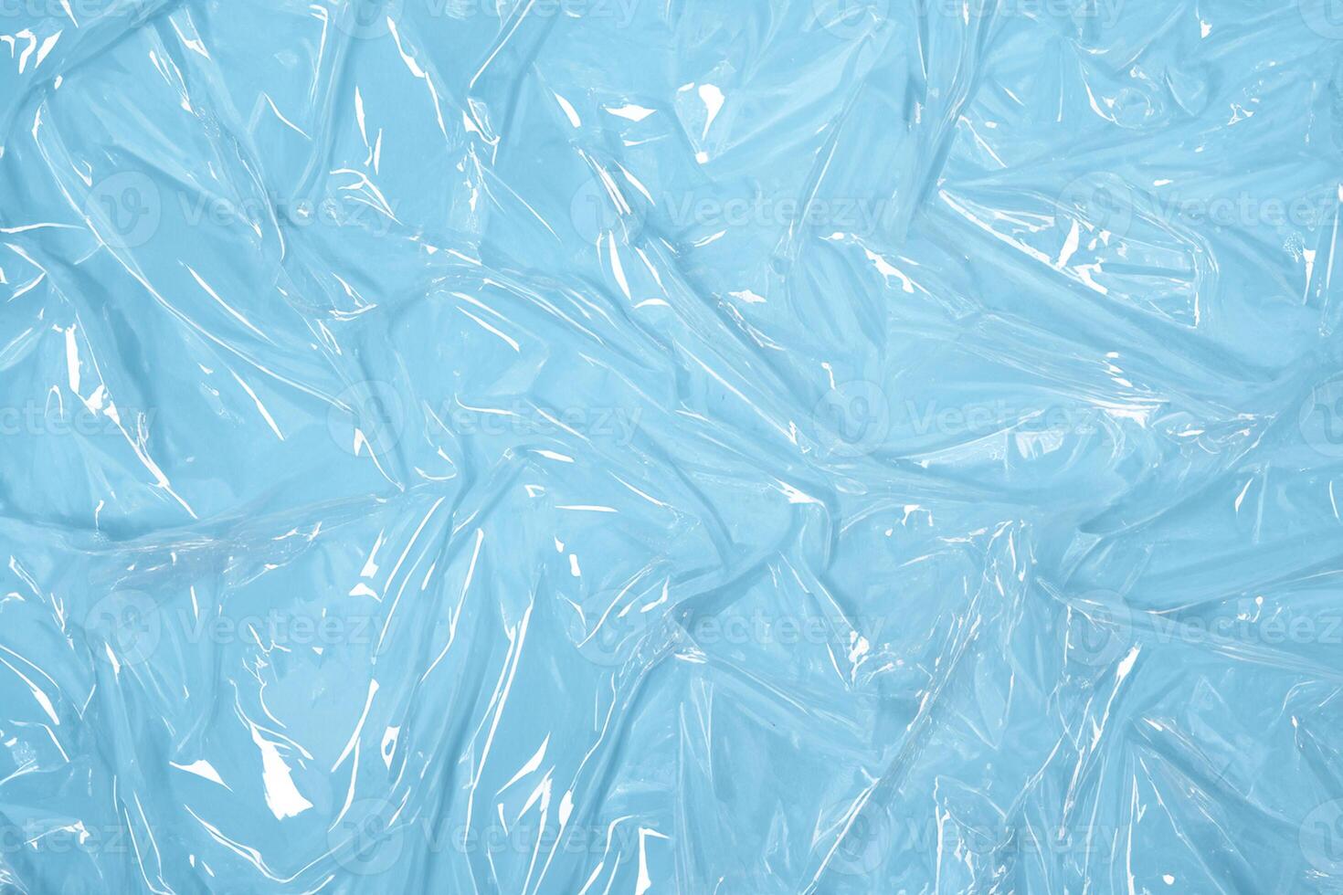 blauw Doorzichtig plastic textuur, eco vriendelijk nylon- polyethyleen inpakken voor plastic vrij leven foto