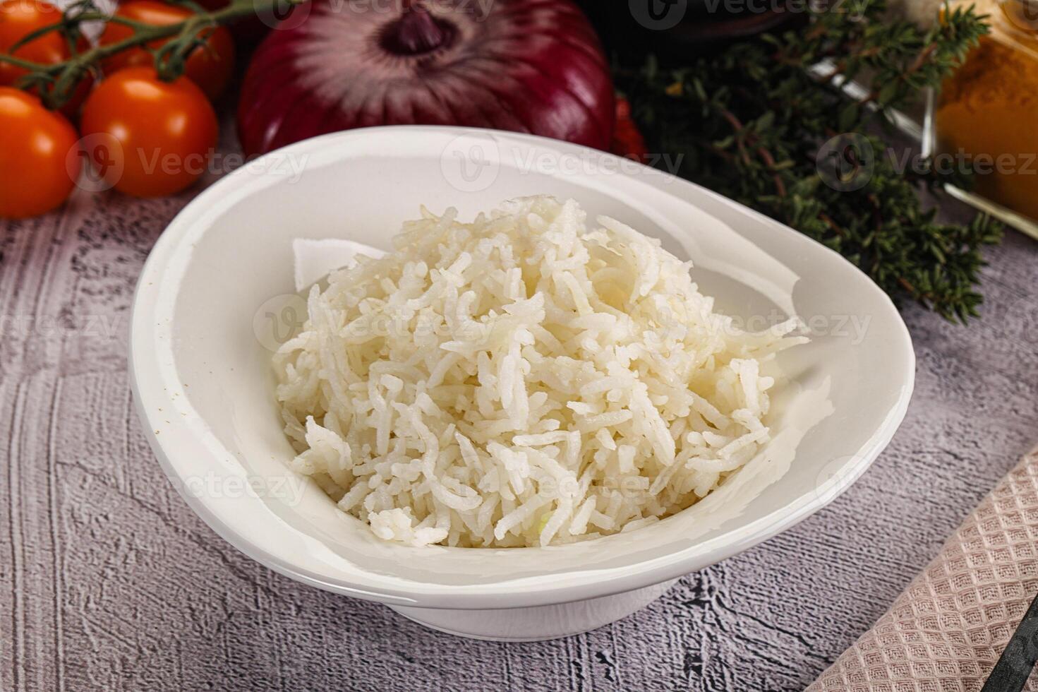 Indisch keuken gestoomd basmati rijst- foto