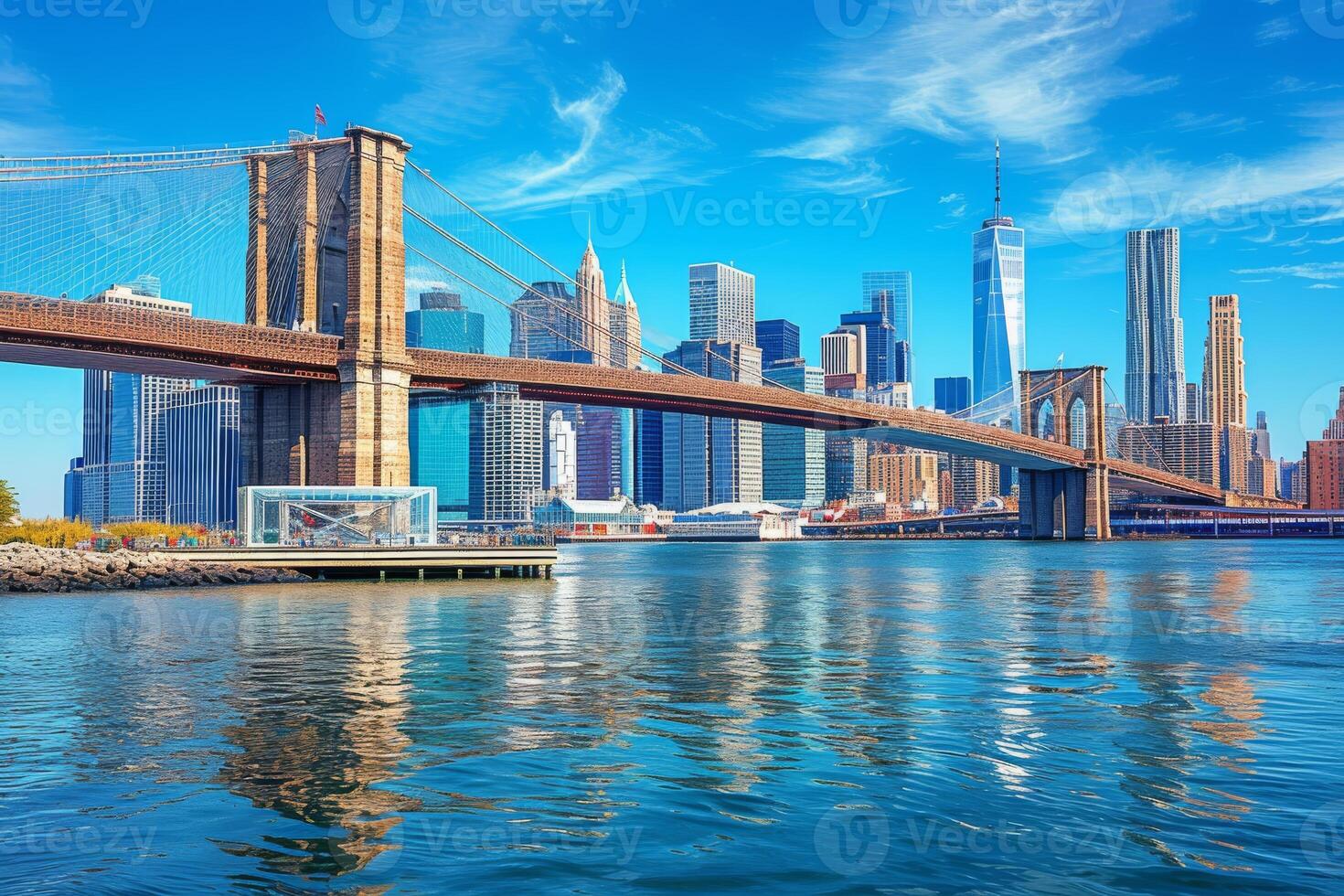 ai gegenereerd de legendarisch nieuw york stad horizon foto