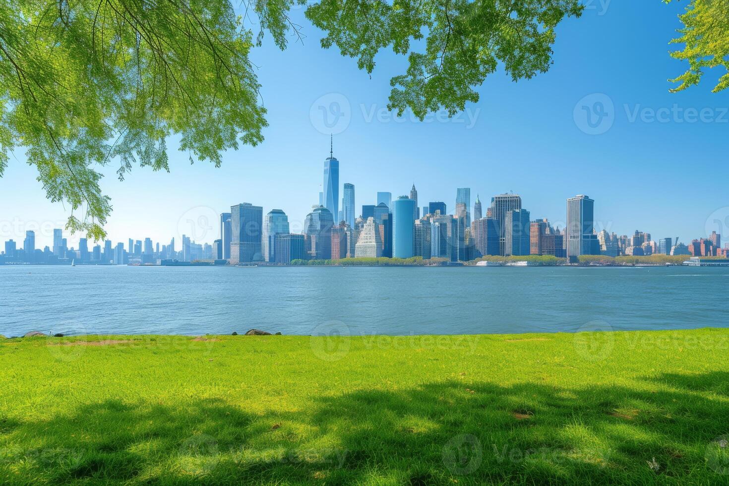 ai gegenereerd de legendarisch nieuw york stad horizon foto