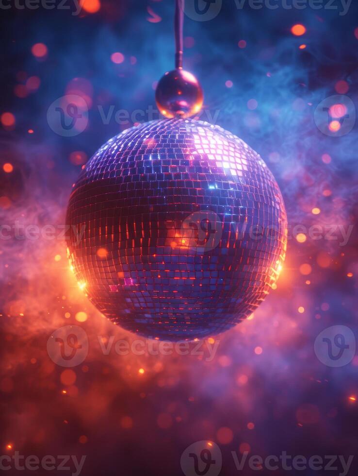ai gegenereerd spiegelbol voor dansen in nachtclub. disco bal achtergrond foto