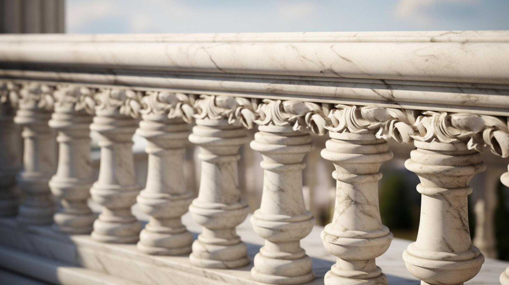 ai gegenereerd marmeren balustrade achtergrond foto