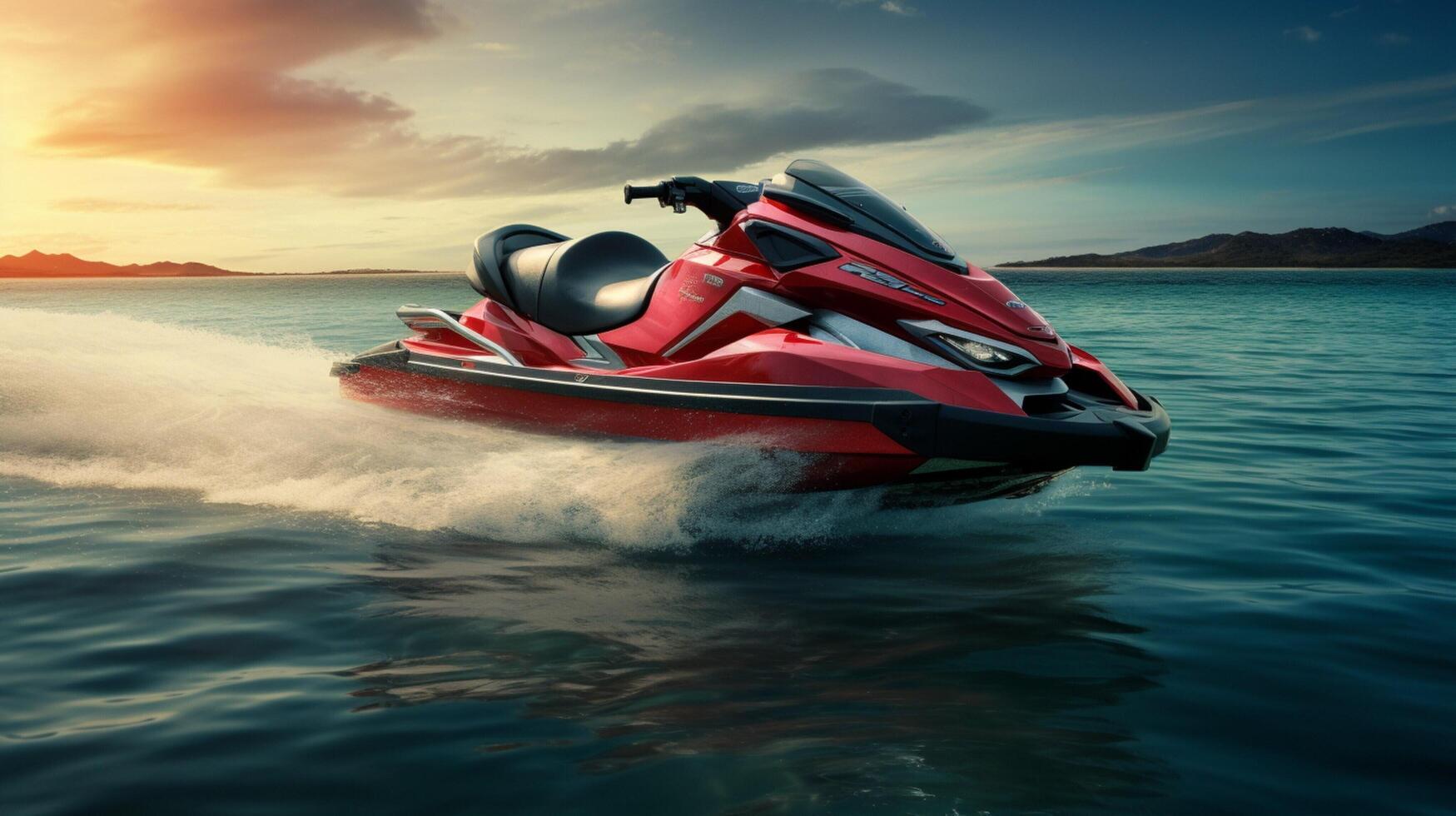 ai gegenereerd oceaan Jet ski achtergrond foto