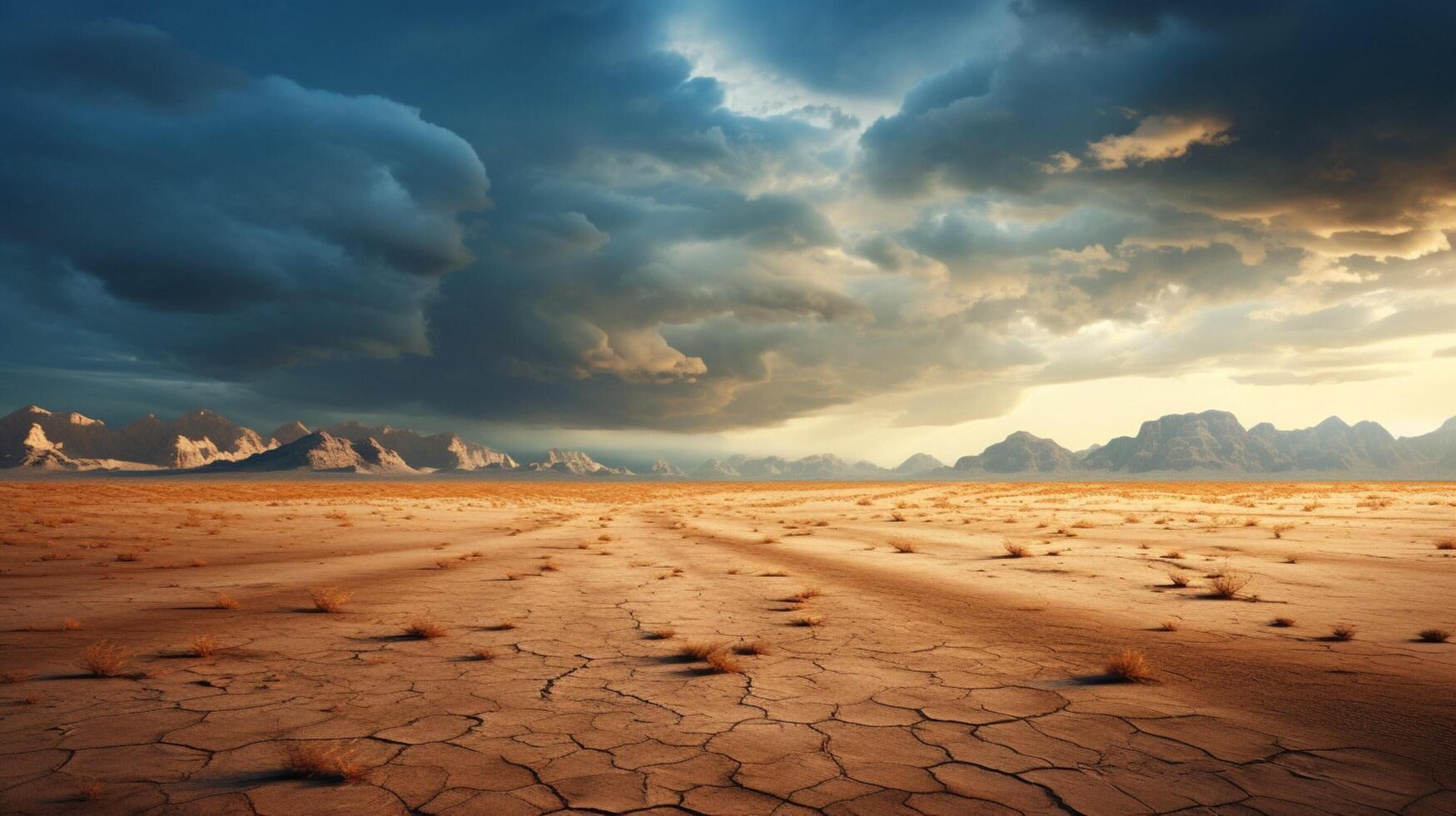 ai gegenereerd regenachtig woestijn achtergrond foto