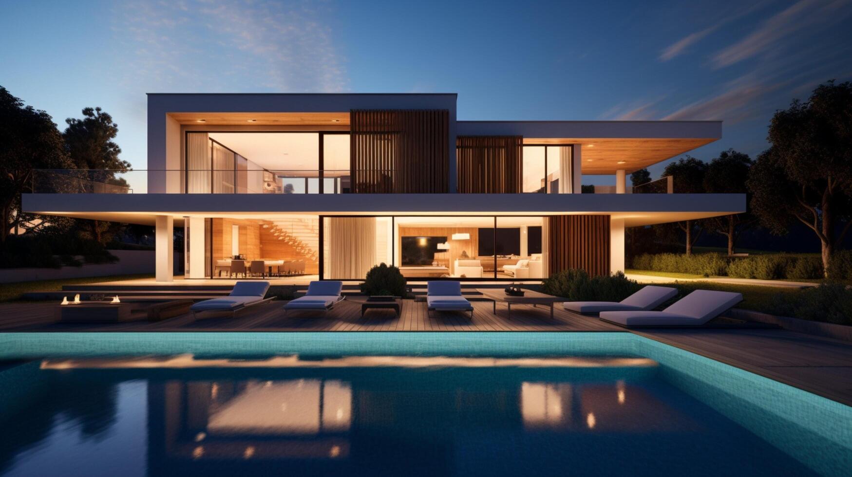 ai gegenereerd minimalistische huis ontwerp hoog kwaliteit foto