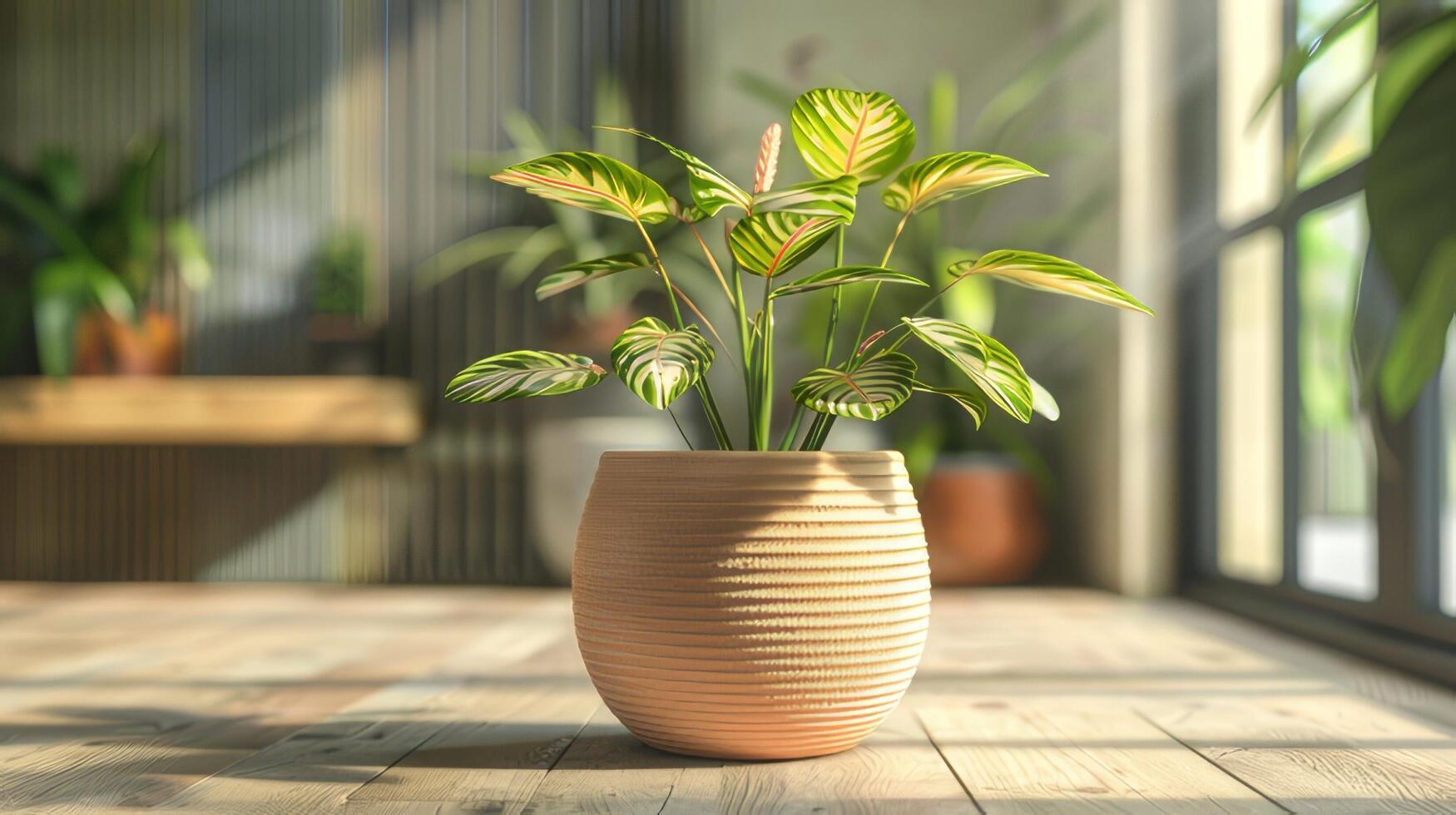 ai gegenereerd planten in potten toevoegen groen en natuurlijk charme naar de Oppervlakte. foto