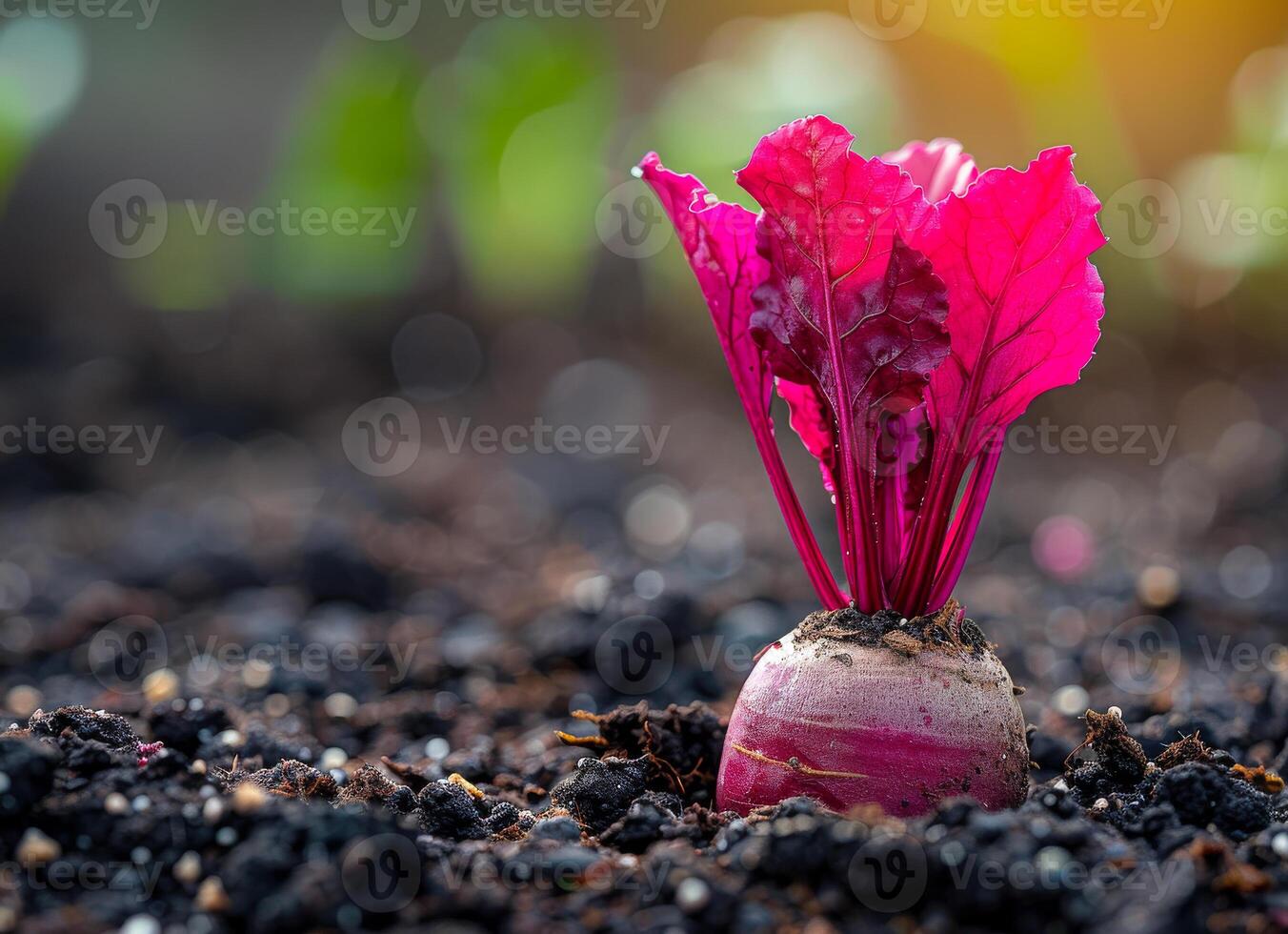 ai gegenereerd vers radijs groeit in de tuin foto