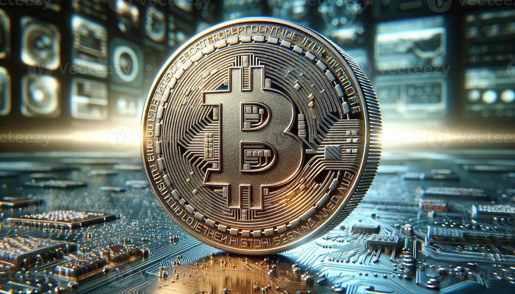 ai gegenereerd bitcoin achtergrond. cryptogeld abstractie foto