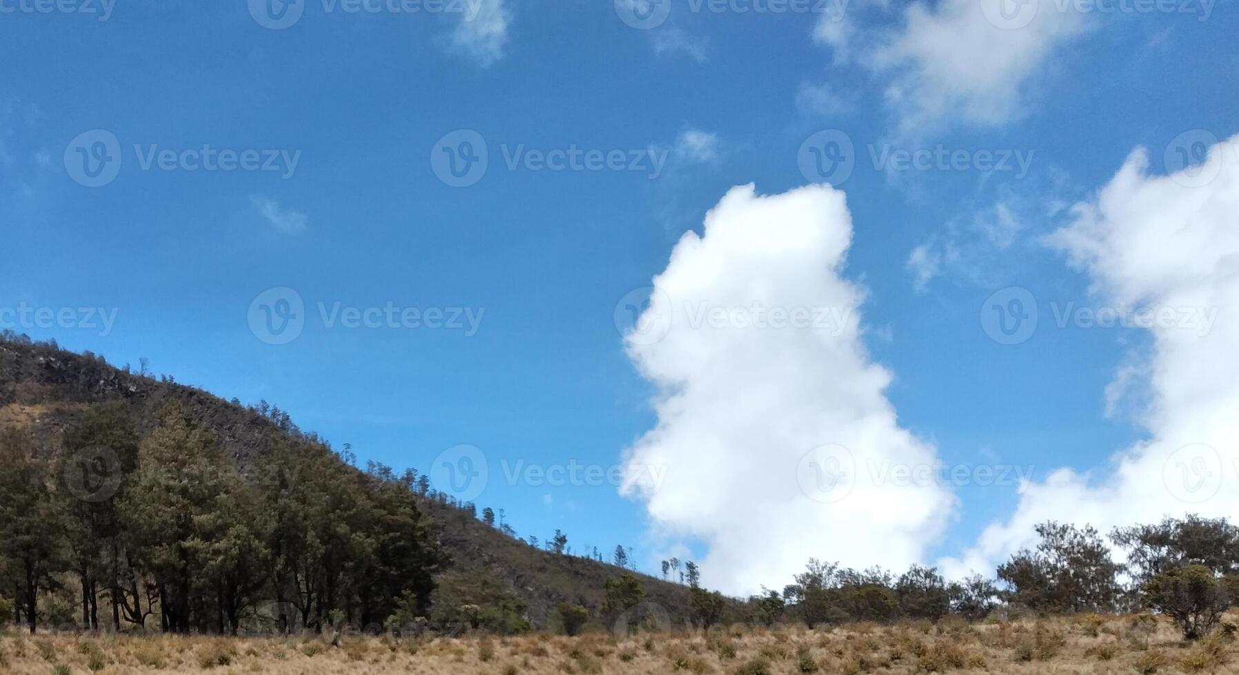 panoramisch visie van de bergen en wolken in de blauw lucht foto