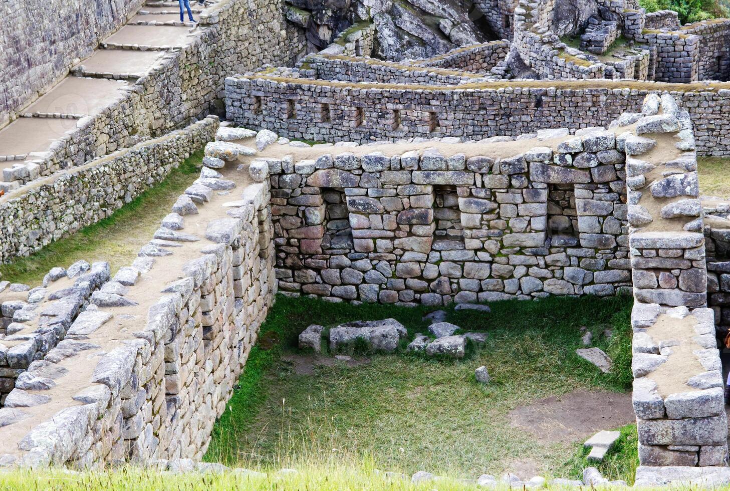 steen muur kamers machu Picchu Peru zuiden Amerika foto