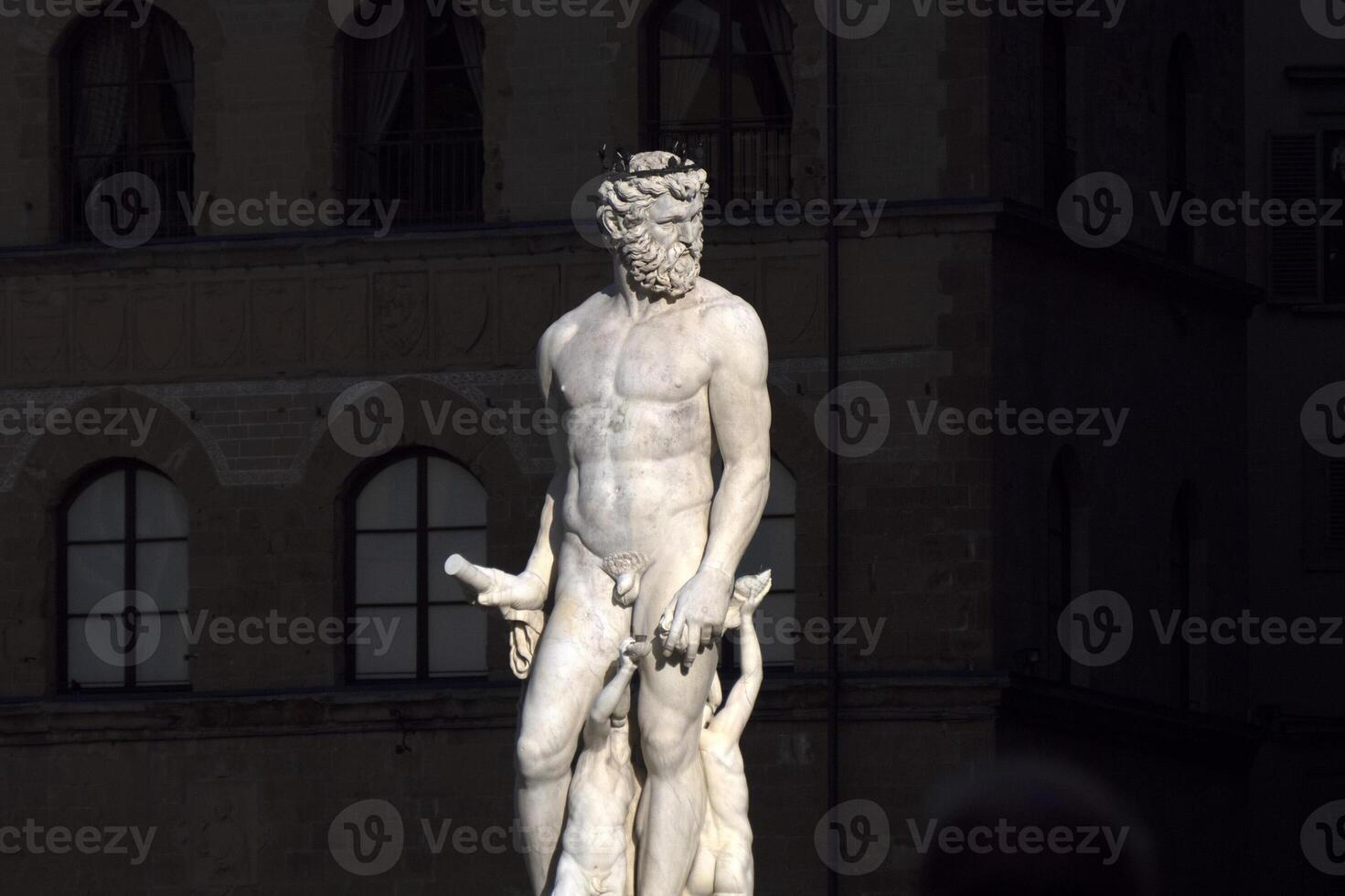 Neptunus signoria plaats Florence Italië standbeeld detail foto