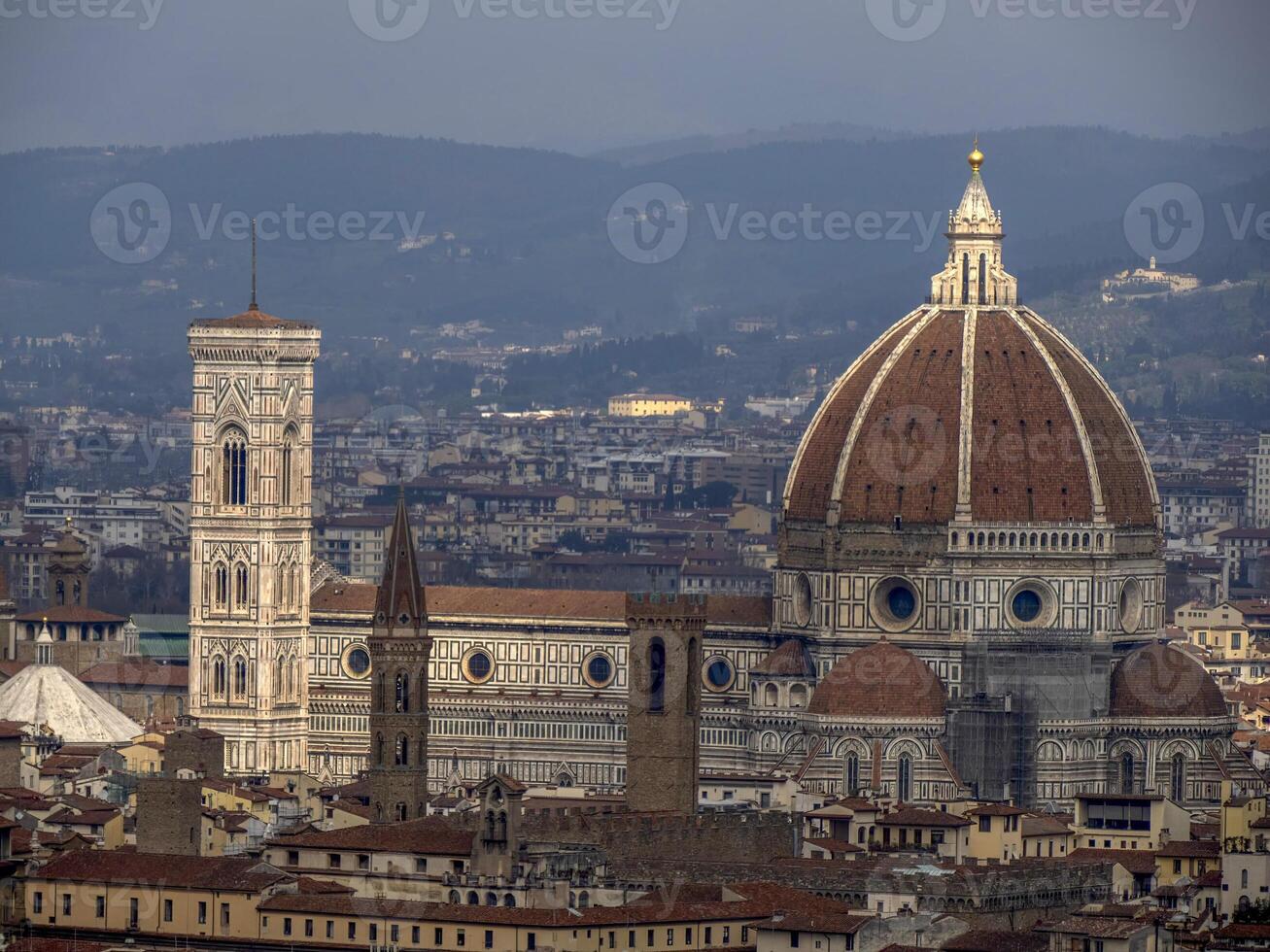 Florence koepel brunelleschi visie van san miniato kerk foto