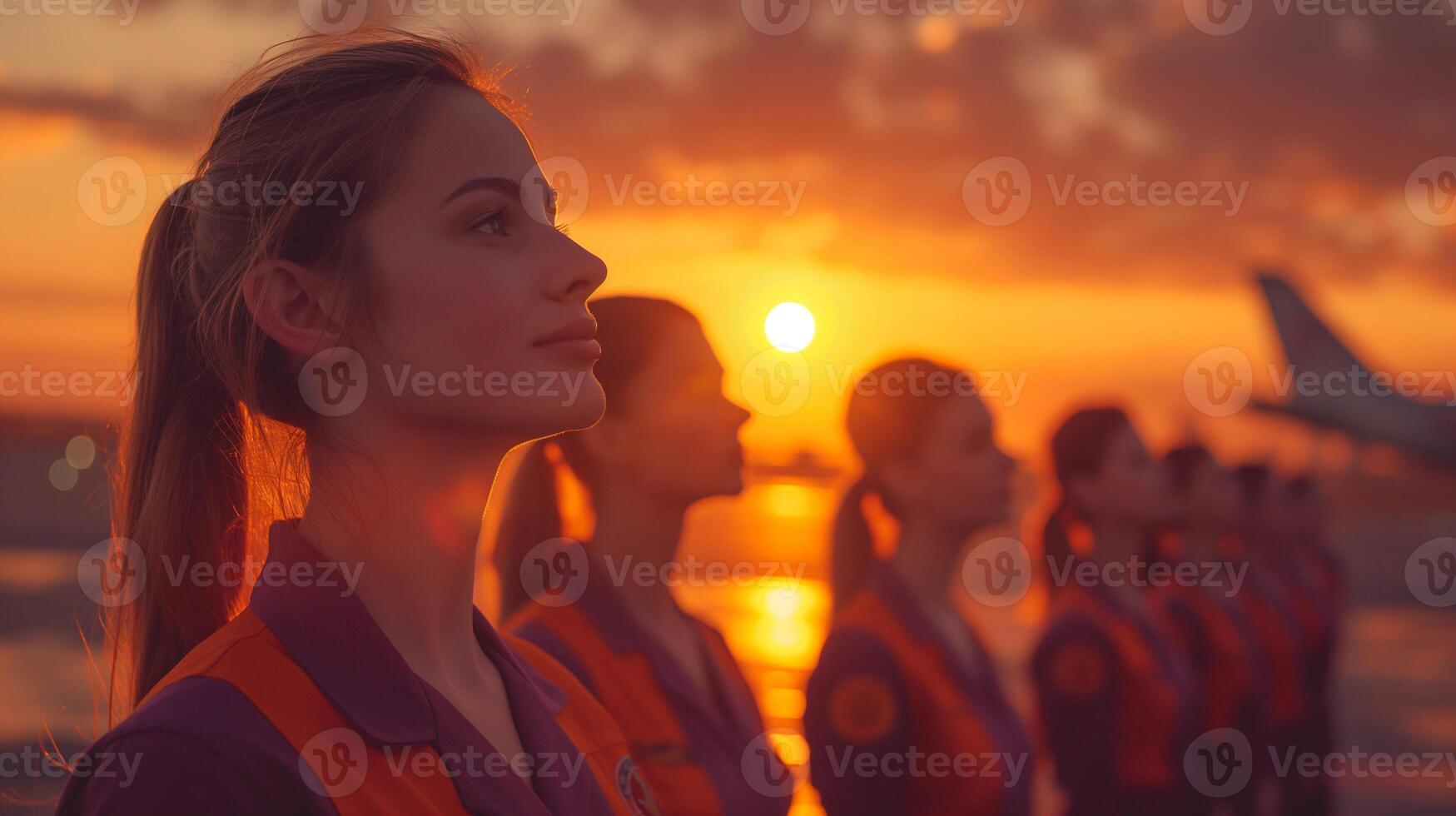 ai gegenereerd boeiend stewardess portretten. foto