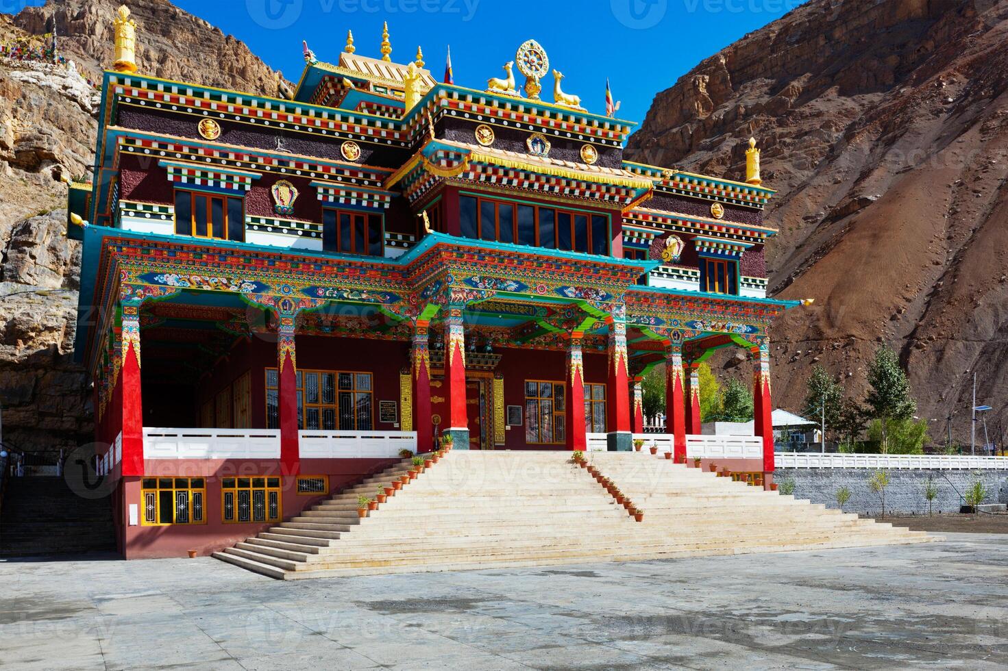 boeddhistisch klooster in kaza, spiti vallei foto
