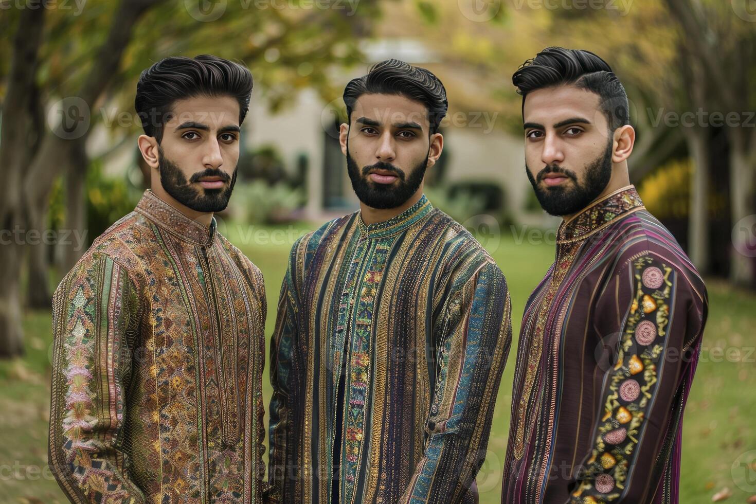 ai gegenereerd een slim Mens vervelend panjabi, eid al adha concept foto