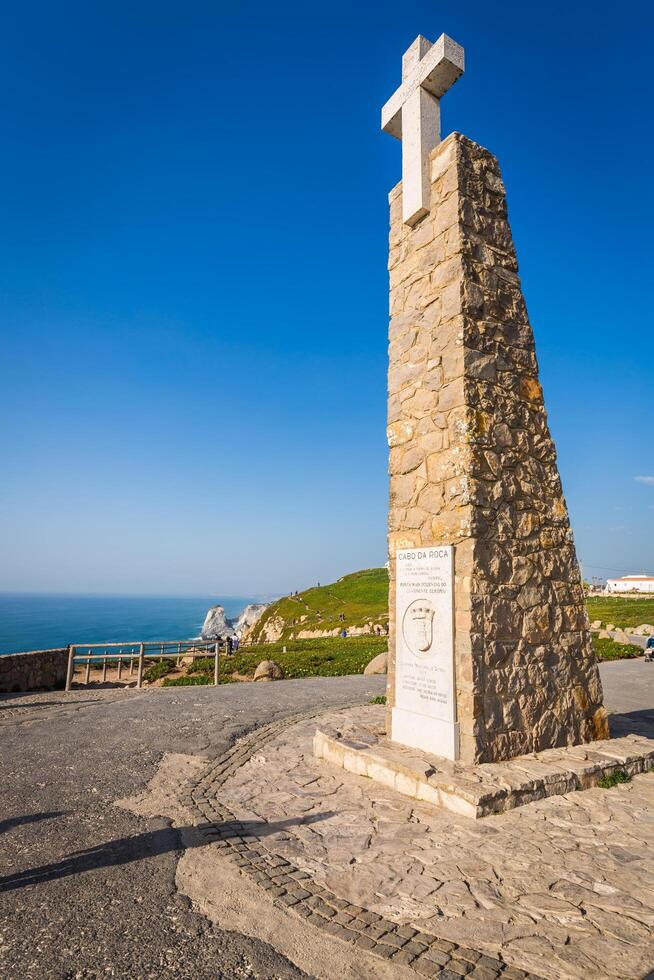 monument in de cabo da roca, de western punt van Europa - Portugal foto